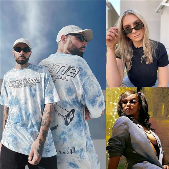 Retro Oval Sunglasses Polarized UV400 Small Vintage 90s Sunglasses Women Men - Picture 3 of 5